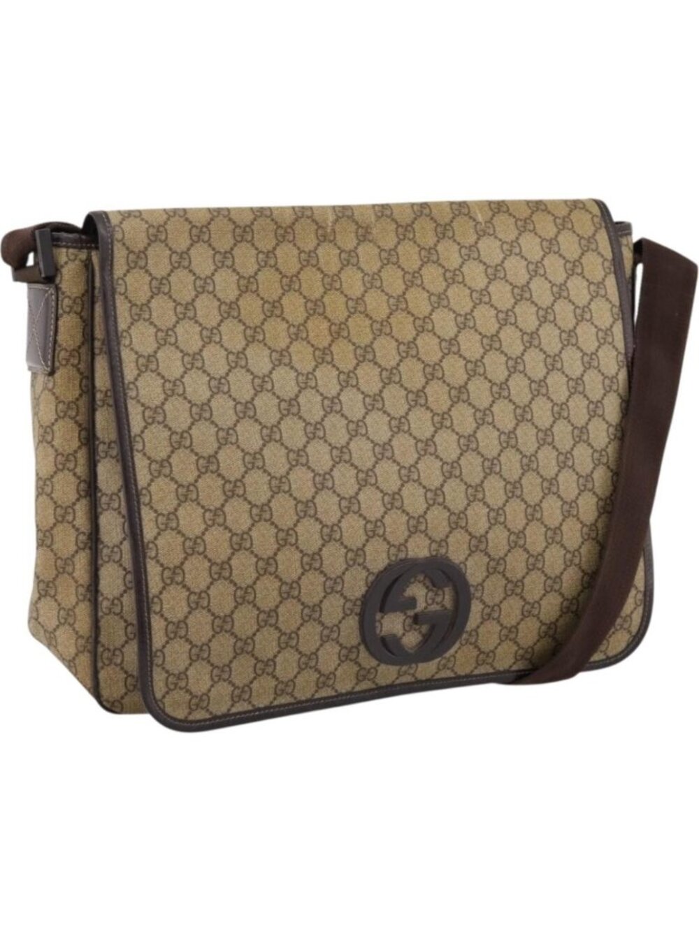 GUCCI GG Supreme Shoulder Bag PVC Beige 222291